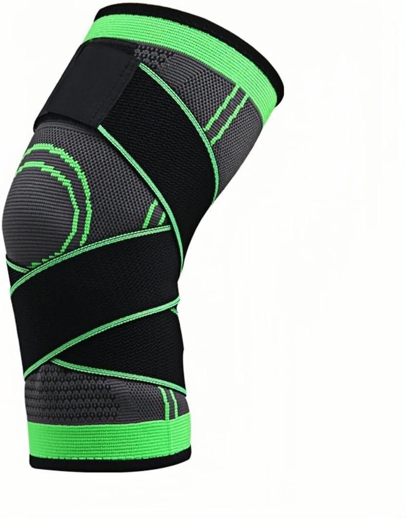 Adjustable Knee Sleeve with side stabilizers - Knee Compression Sleeve for Men & Women, Knee Brace for Meniscus Tear, Arthritis Pain, Running, Sports & Injury Recovery Knee Support (Black)