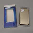 For iPhone 16 Wallet Case with Card Holder + 2 Tempered Glass Screen Protector Protective Dual Layer Shockproof Hidden Card Slot Slim Case Women Men iPhone 16 6.1 inch 2024 (Gold)