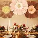 2 x AOBKIAT Fall Baby Shower Decorations for Wall,6PCS Large Paper Flower for Thanksgiving Party,Red Brown Blush Tissue Paper Flowers for Boho Wedding Floral Backdrop,Bridal Shower,Birthday,Archway