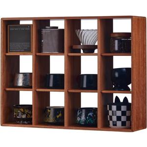 Mug Shelf Walnut Coffee Cup Holder Display Countertop Storage