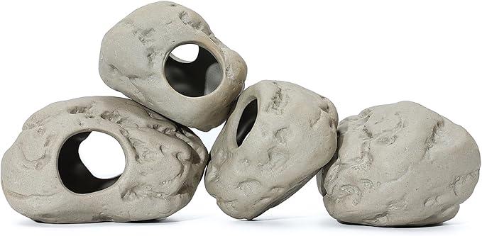ALEGI Aquarium Rock Cave Decor for Shrimp Cichlid Hiding Breeding (Set 5)