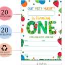 4x6 1st Birthday Invitations (20 Cards + 20 Envelopes) – Book-Themed Toddler Party Invites.(073)