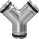 4" Duct Splitter for Exhaust Fan Dryer Vent Hose 3 Way Duct Hose Connector, Y Shaped Duct Connector Split Ventilation Intake Outlet (4" Y Shape with Rubber Gasket)