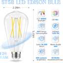 GvvooHome Edison Bulbs 60 watt Equivalent LED, E26 LED Bulb Non-Dimmable, 4000K Daylight White, ST58 Vintage Light Bulbs, 90+ CRI, 6W 600LM, E26 Medium Base, Clear Glass, 12 Pack