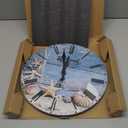 Sac Smarten Arts Funny Beach Bathroom Decor Silent Wall Clock, 12 inch, Ocean Blue