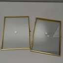 Gold Floating Frames, Vintage 5x7 Triple Folding Picture Frame, Hinged Glass Picture Frames with Three Opening for Artwork Photo Stand on Tabletop
