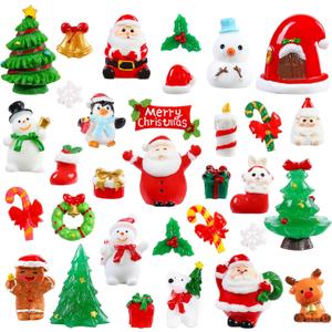 DIYDEC 32Pcs Christmas Miniature Figurines, Mini Resin Figurines to Hide Small Resin Santa Claus Snowman Xmas Trees Animals for Xmas Goodie Bag Fillers Winter New Year Holiday Party Favors Decorations DIYDEC 32Pcs Christmas Miniature Figurines, Mini Resin Figurines to Hide Small Resin Santa Claus Snowman Xmas Trees Animals for Xmas Goodie Bag Fillers Winter New Year Holiday Party Favors Decorations