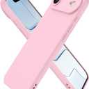 2 x Compatible with iPhone Air Case, Shockproof Liquid Silicone Protective Phone Case with Soft Anti-Scratch Microfiber Lining Ultra Slim Drop Protection Phone Cover (Pink)