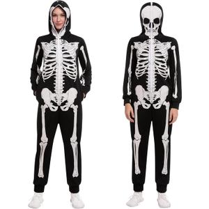 Spooktacular Creations Halloween Skeleton Costume, Adult Skeleton Costume Jumpsuit for Women Halloween Cosplay Dress Up Party (XXL)