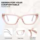 SODQW Pink Cateye Blue Light Glasses for Women, Trendy Cat Eye Anti Blue-light Glasses for Computer/TV/Phone/Gaming