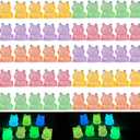 50 Pcs Luminous Mini Resin Frogs, Little Frogs Figures Glow in The Dark,Miniature Animals Figurines, Tiny Animal to Hide, Micro Landscape Ornaments, Dollhouse Mini Garden Accessories