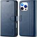 TUCCH Case Wallet for iPhone 16 Pro Max, Kickstand Magnetic [RFID Blocking] 4 Card Slots [TPU Inner Shell] PU Leather Protective Cover Compatible with iPhone 16 Pro Max 5G 2024, Dark Blue