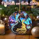 Christmas Ornaments, Dodosky 2.8in Ceramic Dragon Ornament, Xmas Decor, Christmas Tree Ornaments, Xmas Decorations for Tree, Holiday Ornament, Gifts for Dragon Lovers, Gifts for Bookworms, Book Lovers
