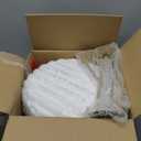 Vanity Stool,Faux Fur Ottoman Foot Stool, Dressing Table Seat with Metal Leg Vanity Chair for Bedroom, Living Room, Entryway, Offices (White)