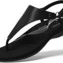 DREAM PAIRS Women's Flat Sandals Arch Support Orthopedic Comfortable Soft Cushion Summer T-Strap Walking Thong Sandals, 6.5