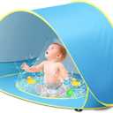 Baby Beach Tent with Pool, Pop Up Sun Shelter UPF 50+ UV Protection for Infant Toddlers, Portable Shade Tent with Carry Bag for Beach Outdoor Travel