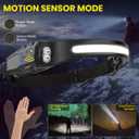 Headlamp Rechargeable 3Pack, 230 Wide Beam LED Headlamp, 7Mode Headlamps for Adults, Head Lamp with Motion Sensor, Red Light Head Lamps LED Rechargeable, Head Lights for Forehead Running Camping