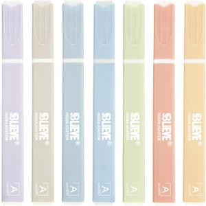 BLIEVE- Aesthetic Highlighters No Bleed Through Assorted Colors, Cute Highlighter For Journaling Office Supplies And School Accessories, Bible Highlighters And Pens No Bleed, 7 Pack (Pastel)