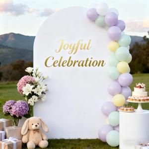 White Arch Backdrop Cover 7.2FT Fitted Polyester Arch Covers Stretchy Backdrop for Wedding Birthday Party Decoration Baby Shower Banquet Ceremony