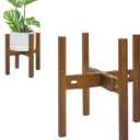 Rnined Adjustable Plant Stand Indoor,Bamboo Mid Century Modern Plants Stands, Stable Plant Holder,Fit 8 9 10 11 12 inch Pots (Pot & Plant Not Included)