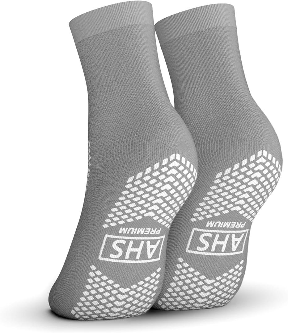 AMERICAN HOSPITAL SUPPLY Anti-Slip Socks | Gray Grip Socks | X-Large | 1 Pair