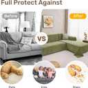 Sectional Couch Covers, 2 Pieces Washable L Shaped Couch Covers Sofa Blanket for Dogs Pet Friendly Sectional Sofa Slipcovers Furniture Covers,71"x 118"+ 71"x 118",(XX-Large,Green)