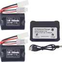 sea jump Accessories 2PCS 1100mAh Lithium Battery with 2in1 Charger for UDI008 UDI020 UDI901 UDI001 High Speed RC Boat Outdoor Water Electric RC Toy Rowing Spare Battery