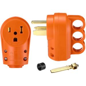 Tellegloww 2 Pcs 50 Amp Female Welder 6-50p Plug & 6-50r Receptacle RV Electrical Campers 3 Prong 125/250V Universal Plug and Receptacle with Easy Unplug Design for RV, EV Charger, Welder, ETL Listed