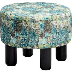 Small Foot Rest Stool Ottoman, Line Round Short Low Foostool for Chair, Under Office Desk, Living Room