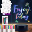 Acrylic Dry Erase Note Board, 16 Color Changing Lumiboard with Remote Control, Writing Message Board Acrylic Night Light, Room Decor for Teen Girls Boys, Rectangular Scratch Resistant Panel