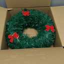 6 Pack Mini Christmas Wreaths for Windows Kitchen Cabinets, 12 Inch Small Christmas Wreath with Red Bows Artificial Christmas Tinsel Wreaths Mini Wreath Xmas Decorations for Home Door Wall Chair Stair