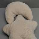 Xiashrk Star Pillow, Decorative Throw Pillows for Bed Couch, 15" Star Shaped Pillow Plush Floor Cushions Room Decor Pillow with Faux Rabbit Fur for Sofa Bedroom Living Room (Beige, 15" x 15")