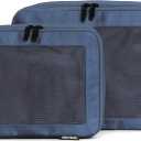 Aerotrunk Compression Packing Cubes for Travel - Luggage Organizer Bags - Double Zipper Packing Cubes for Suitcases (2-Pack, Dark Blue)