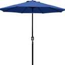 Blissun 9' Outdoor Patio Umbrella, Outdoor Table Umbrella, Yard Umbrella, Market Umbrella with 8 Sturdy Ribs, Push Button Tilt and Crank (Navy Blue)