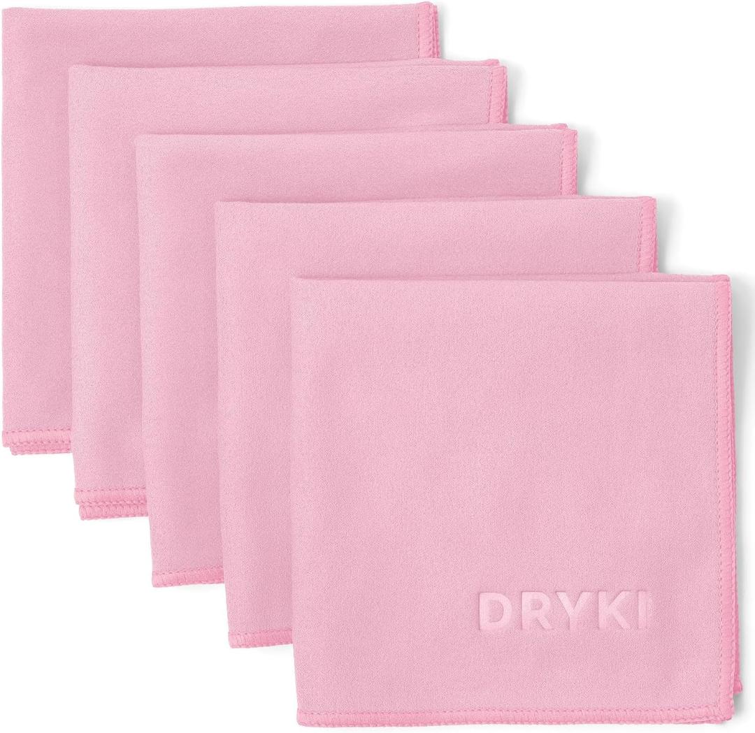 Pocket-Sized Sweat Towels - The Original Sweat Absorbing Handkerchiefs - Quick-Dry Microfiber Sweat Rags for Face, Hands, & Body - Men & Women - Gym, Sports, and Work (Pink: 5 Pack)
