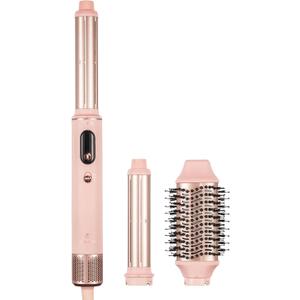 CALISTA EliteAir Hair Dryer, 3-in-1 Dry, Curl & Volumize, Ionic (Pink) | 2 speeds, 3 heat settings (85-195); 2 curling barrels + brush attachment; cool shot button; lightweight, easy clean