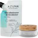 Azuna Air Freshener & Odor Eliminator for Strong Odor | 1 Room Kit Includes (1) Empty Luxe Glass Jar & 8oz Refill with Tea Tree Essential Oil Gel | Amalfi Breeze | Last 60-90 Days