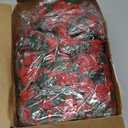 12 Pcs 100 ft Flower Garland Artificial Rose Vine with Green Leaves Hanging Artificial Flower Vines Ivy Garlands Wall Garden Decor for Room Wedding Birthday Arch Decor(Red)