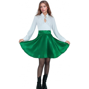 Ellen Costume Women Christmas Vacation Cosplay Ellen Shirt Halloween Top and Skirt Dress Brooch Suit, M