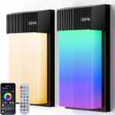 Outdoor Wall Light, Smart RGBICWW Porch Lights Outdoor, 1500LM Modern Wall Sconce with 30+ Scene Modes, Retome & APP Control, IP65 Waterproof Color-Changing DIY for Outdoor Decor, 2 Pack