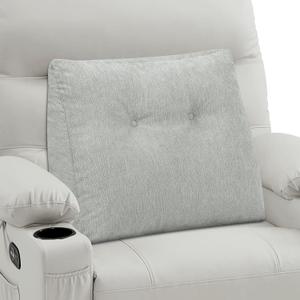 TANYOO Back Support Pillow for Recliner Soft Dual Layer Lumbar Support Pillow with Shredded Memory Foam Ergonomic Orthopedic Couch Lumbar Cushions for Elderly Lower Back Pain Relief Light Grey