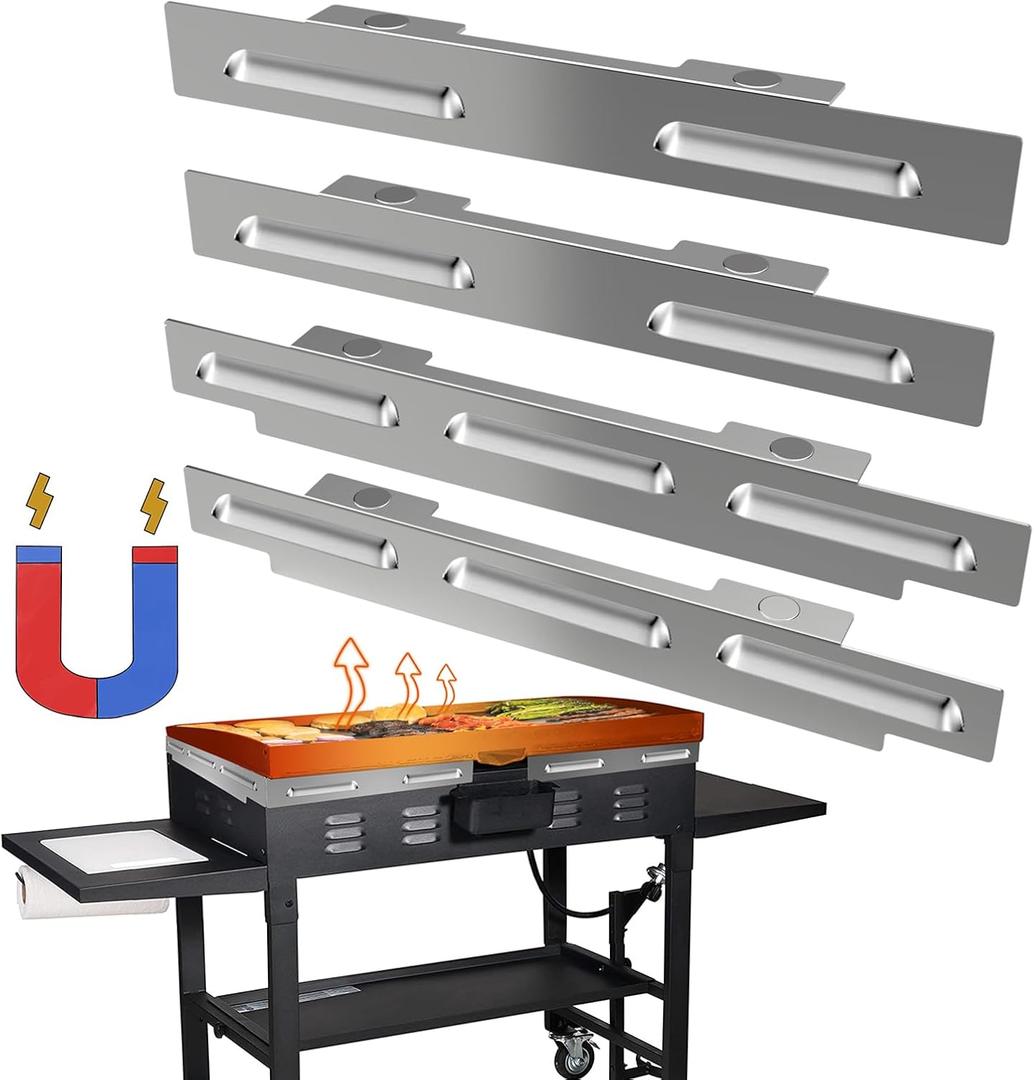 Wind Guards For Blackstone 36 Inch Griddle,Magnetic Stainless Steel Wind Guard For Blackstone 36" Griddle,Compatible with Blackstone 36 Inch Griddle Hood,Rear Grease Cup and Side Shelf