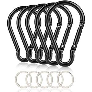 Carabiner Caribeaner Clip,Extra Large 4" Aluminum Carabeaner Keychain Hook,Spring Snap Key Chain Clip 12 Count