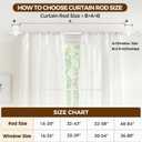 Curtain Rods No Drilling for Windows 32 to 58 Inch, 5/8 Inch Diameter No Drill Drapery Rod Set with Adhesive Brackets and Twiested Cage Finals, Bedroom Apartment Renter Friendly, white