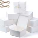 JOYIN 18 PCS Christmas White Gift Boxes 8x8x4, Paper Gift Box with Lids for Wedding Present, Bridesmaid Proposal Gift, Graduation, Holiday, Birthday Party Favor, Engagements