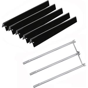 Hongso 7508 Burner Tube Kit and 7536 Porcelain Steel Flavorizer Bars 22.5 Inch for Weber Spirit E310 320 (with Side Mounted Control Panel Older Model), Spirit 700 Genesis Silver Gold Platinum B C 7537
