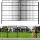 10 Panels Garden Fencing Animal Barrier, 33 in(H) X 24 ft(L) Dog Fence Outdoor for Yard Rustproof No Dig Decorative Tall Garden Fence Metal Wire Panel Border Patio Rabbit Ground Stakes Fencing