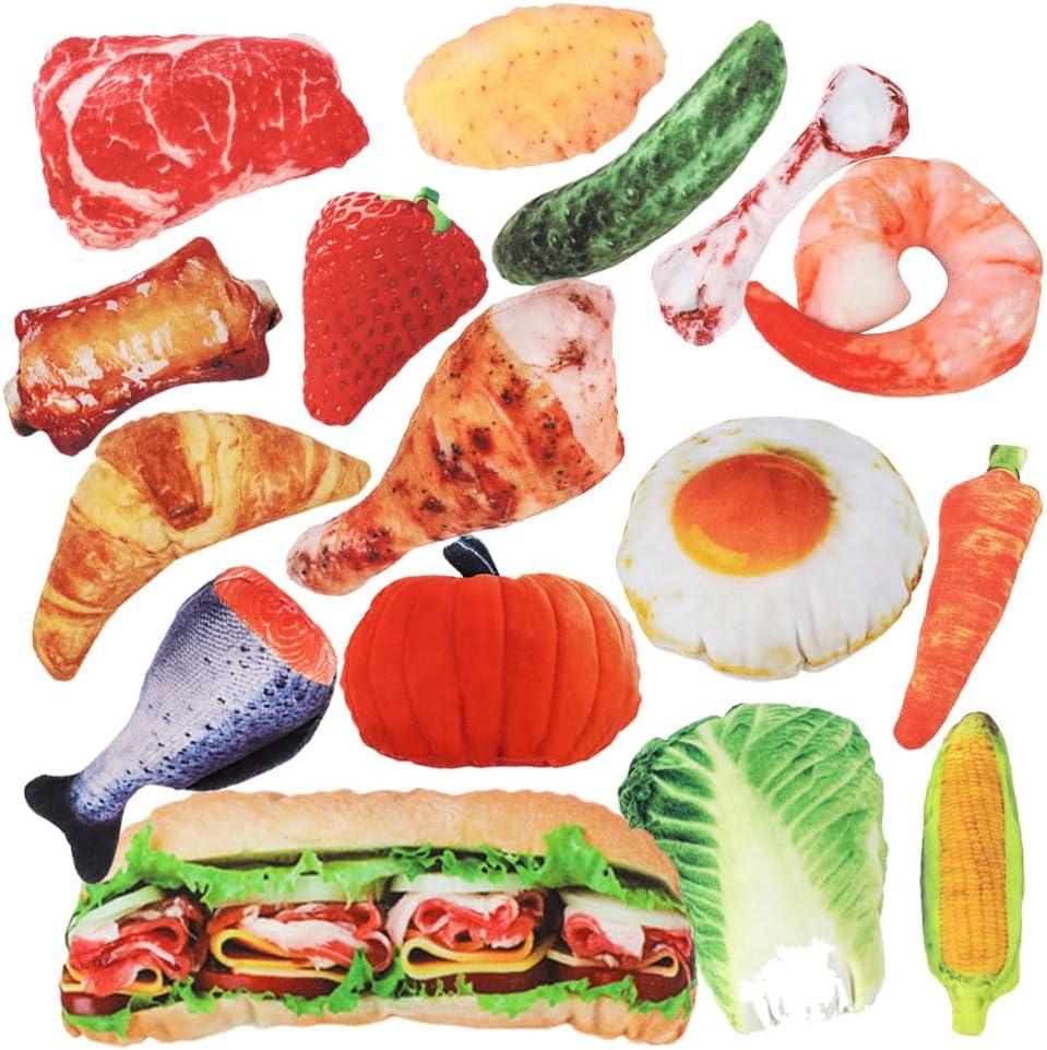 16Pcs Dog Toys Looks Like Real Food Dog Toys for Aggressive Chewers Dogs Teething Toy for Puppies Cute Puppy