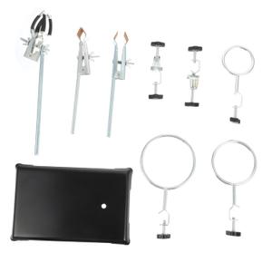 Portable Lab Stand Chem Equipment Kit Support Stand Rod Science Lab Equipment (59.5X1.5CM, Silver)