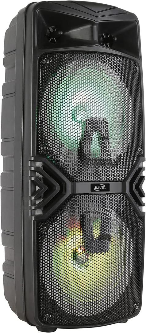 iLive Electronics Wireless Tailgate Party Speaker, Microphone Input, Built-in Rechargeable Battery, Black (ISB310B)